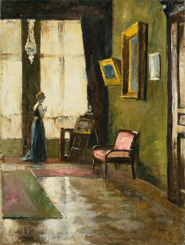 Dame am Fenster vor Staffelei 1910
