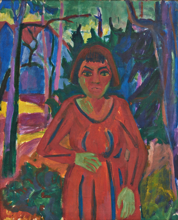 Mädchen in rotem Kleid 1924 1925