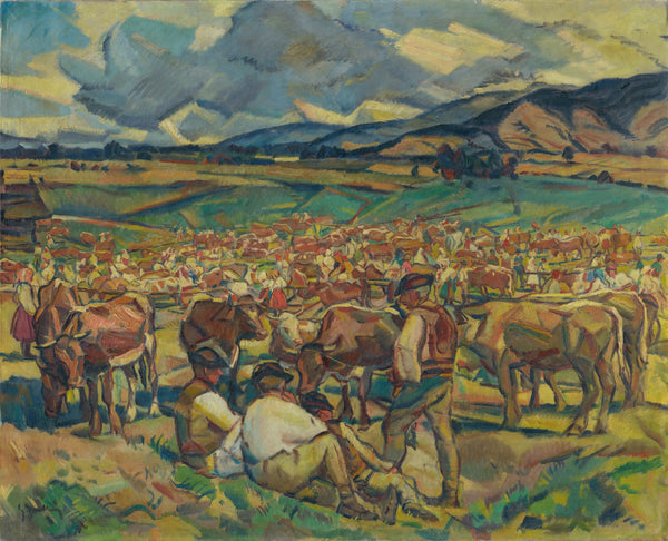 The Cattle Market in Heľpa 1934