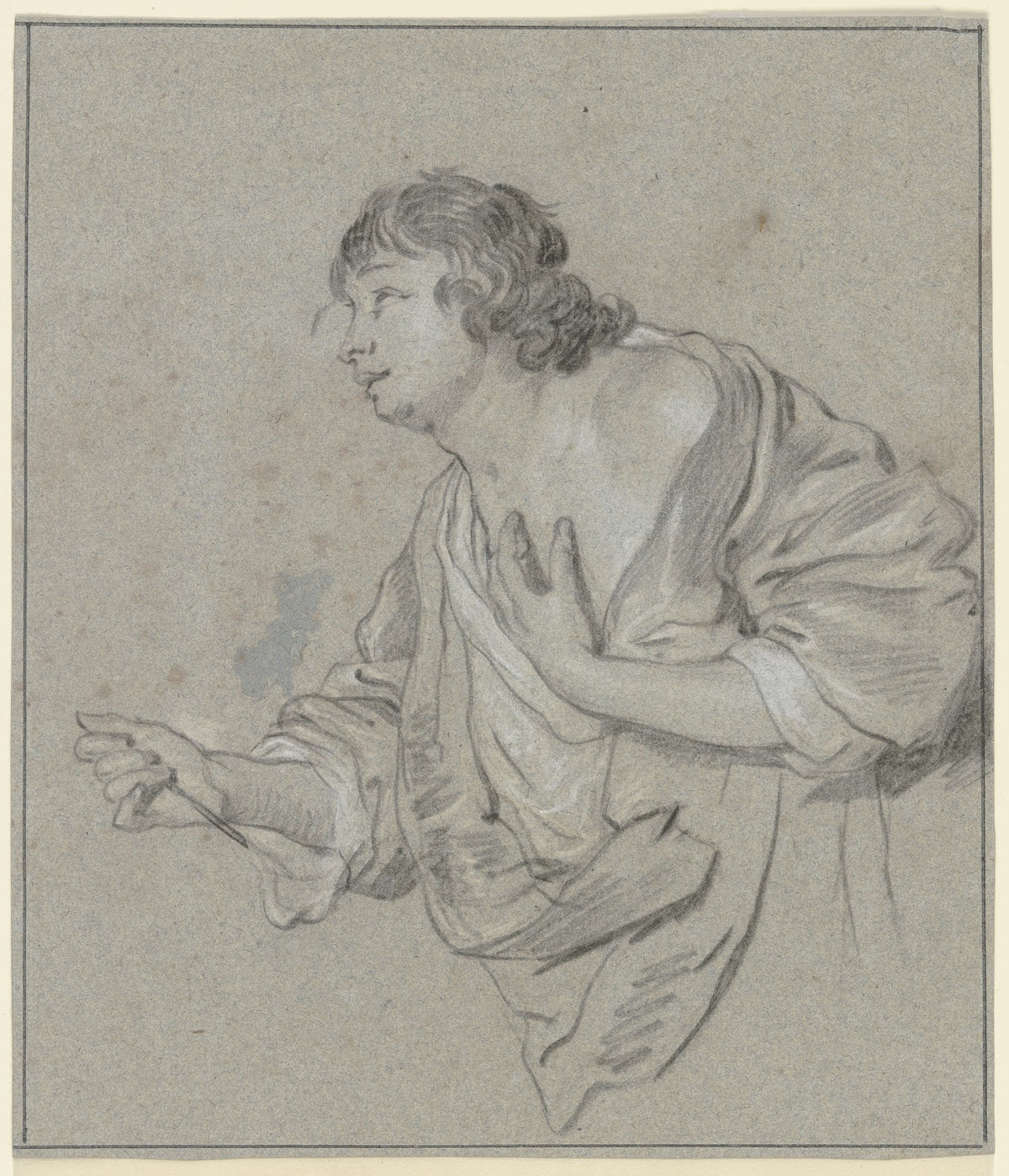 Young man looking up