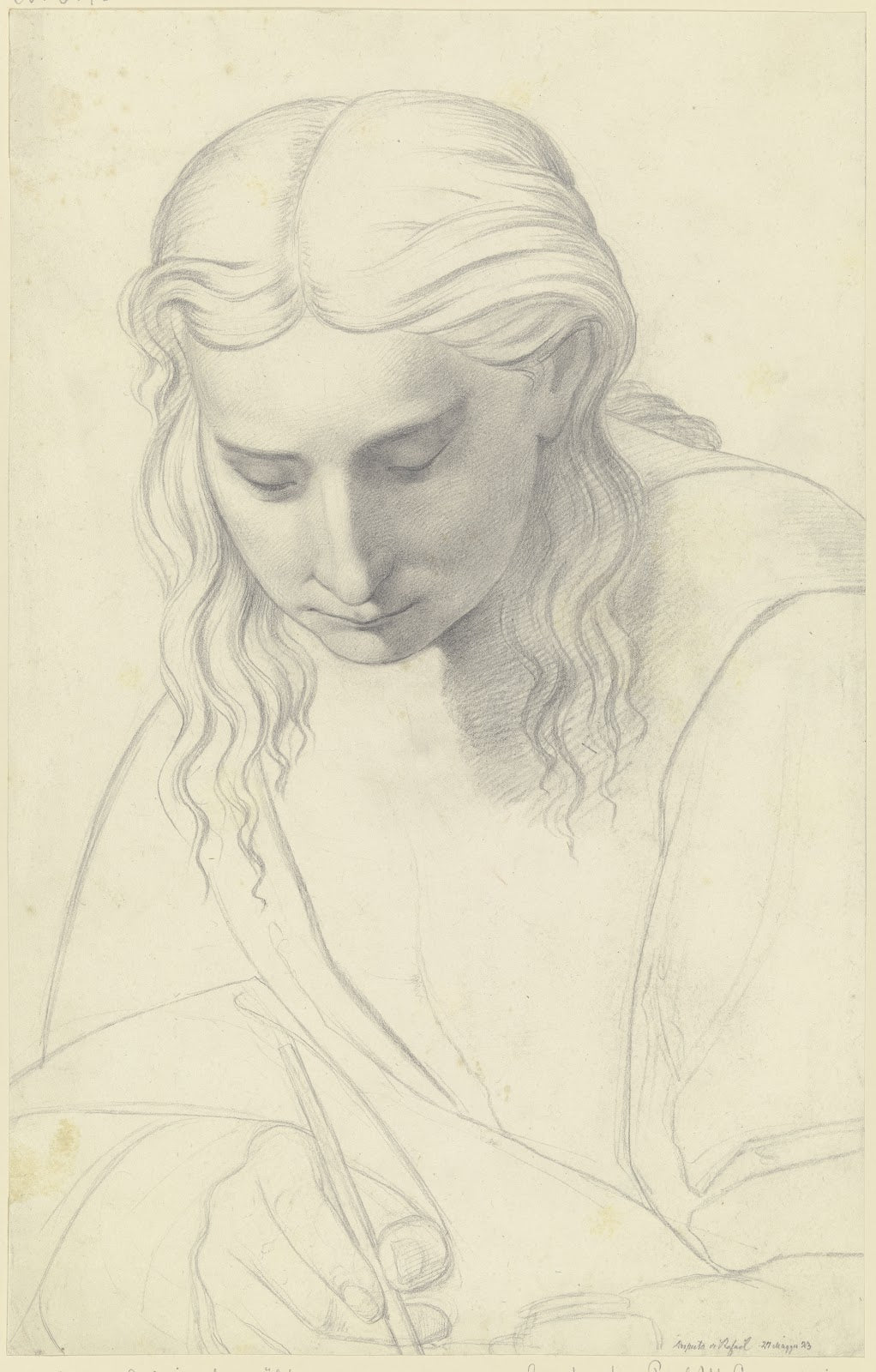 Schreibender Jüngling aus Raffaels Disputa 1823