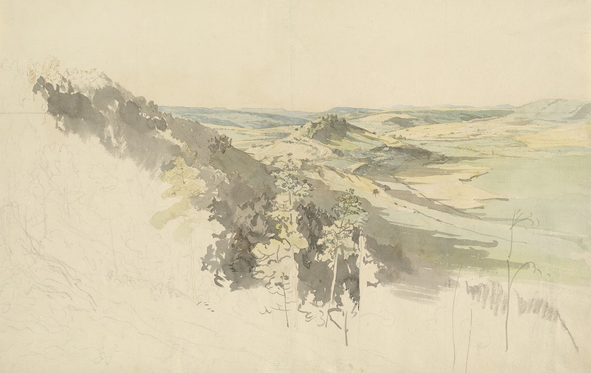 Hilly Landscape with Landsberg Castle 1830 1836