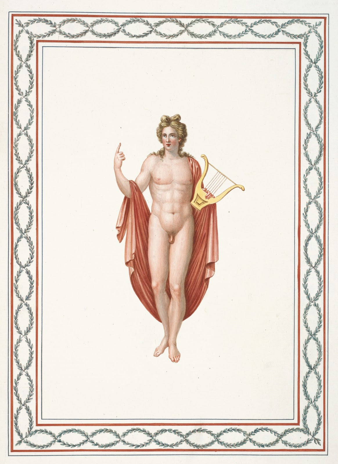 Nude youth with gold harp 1783