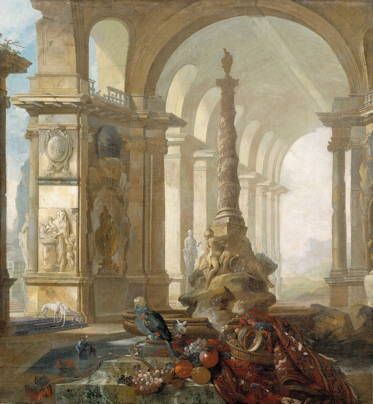 Landscape with palace interior