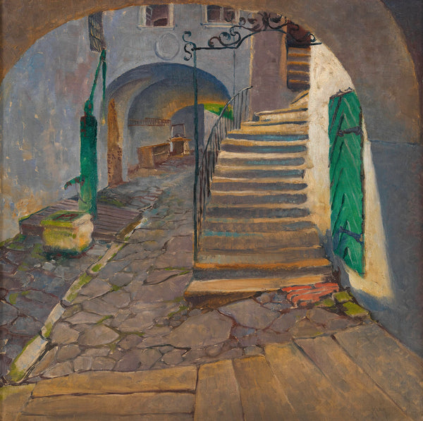 Motiv aus Grinzing Hof des Hauses Himmelstraße 31 1904