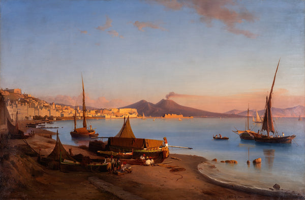 View of Naples with Vesuvius in the Background 1845