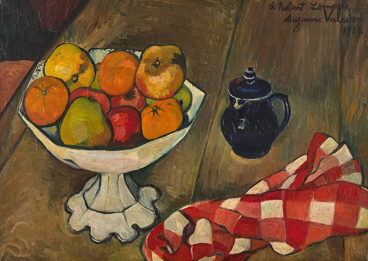 Compotier de fruits pot et serviette 1924