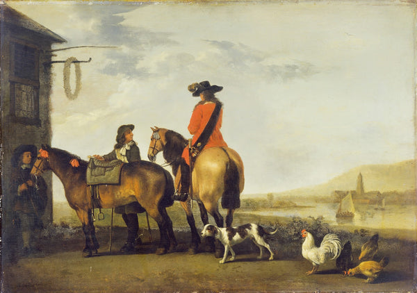 Two Horsemen at a Tavern Netherlands c 1662   c 1722
