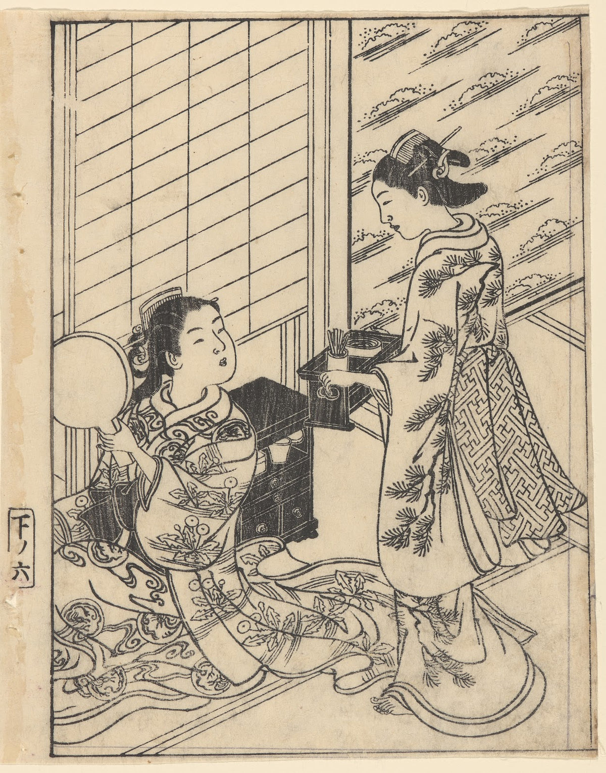 The Toilet Woman with Mirror Attendant Bringing Tray 18th century