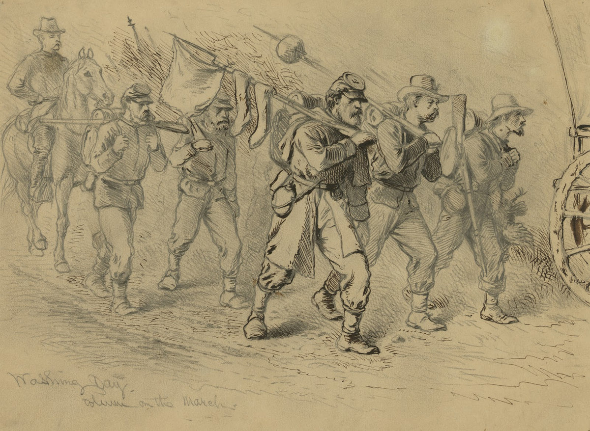 Washing dayColumn on the march 1864