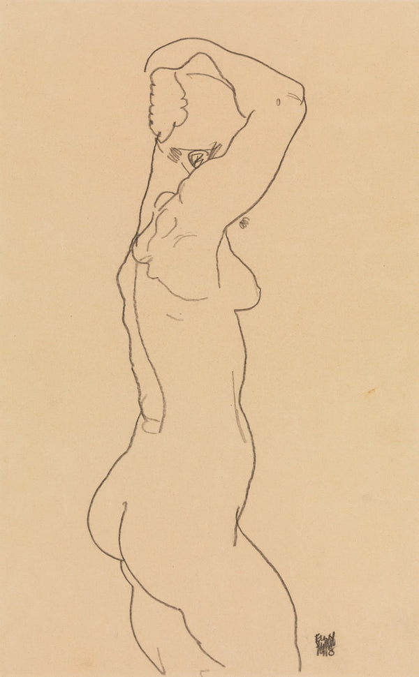 Standing Nude Facing Right 1918