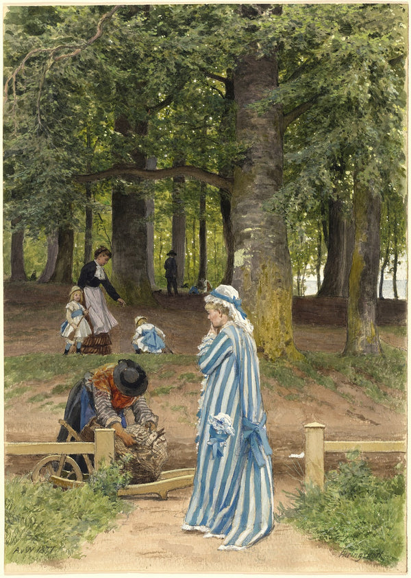 The Artists Wife and Daughters in a Park at Heringsdorf 1877