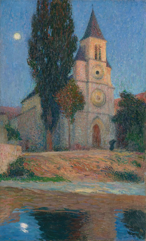 Lever De Lune Derrière Léglise De La Bastide Du Vert circa 1910