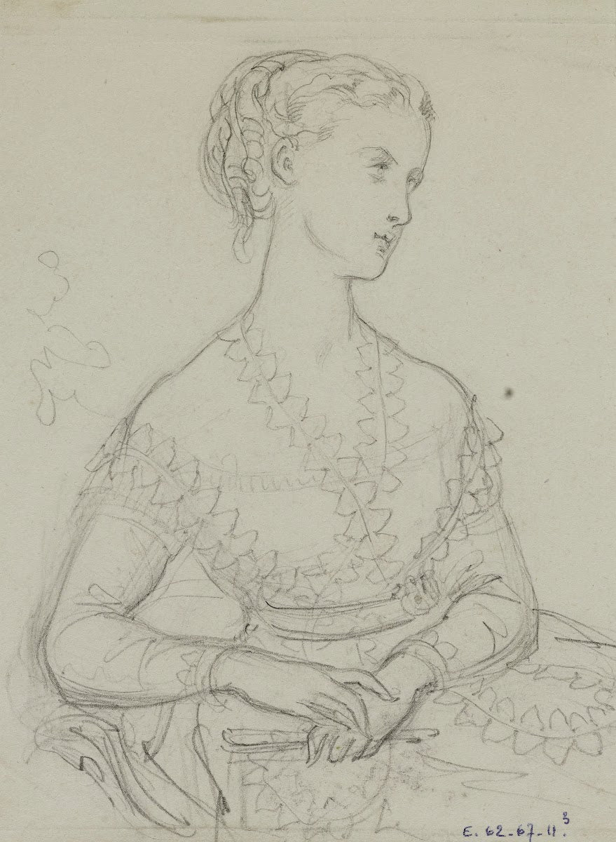 Femme assise tenant un éventail replié 1868