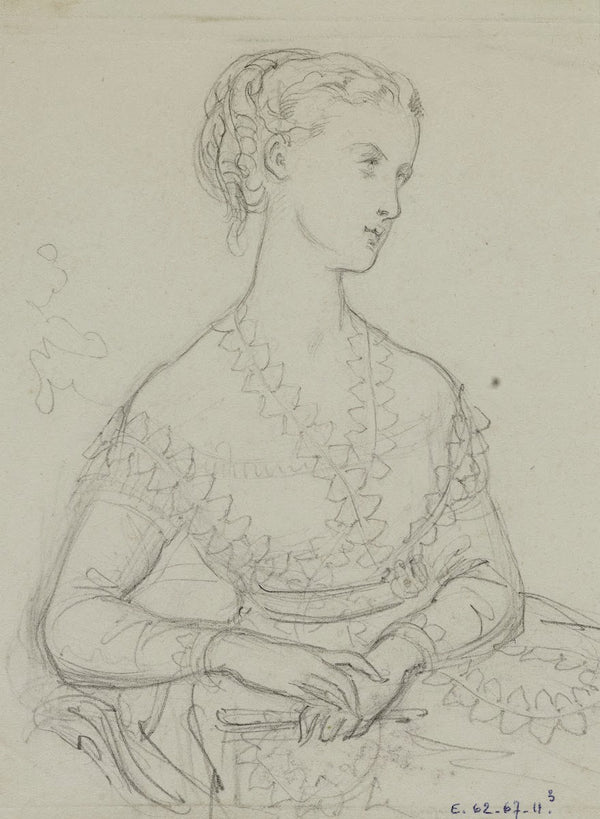 Femme assise tenant un éventail replié 1868