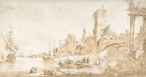 Capriccio with a Seaport and Classical Ruins 171293