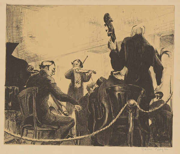 Violinist in orchestra 20th century