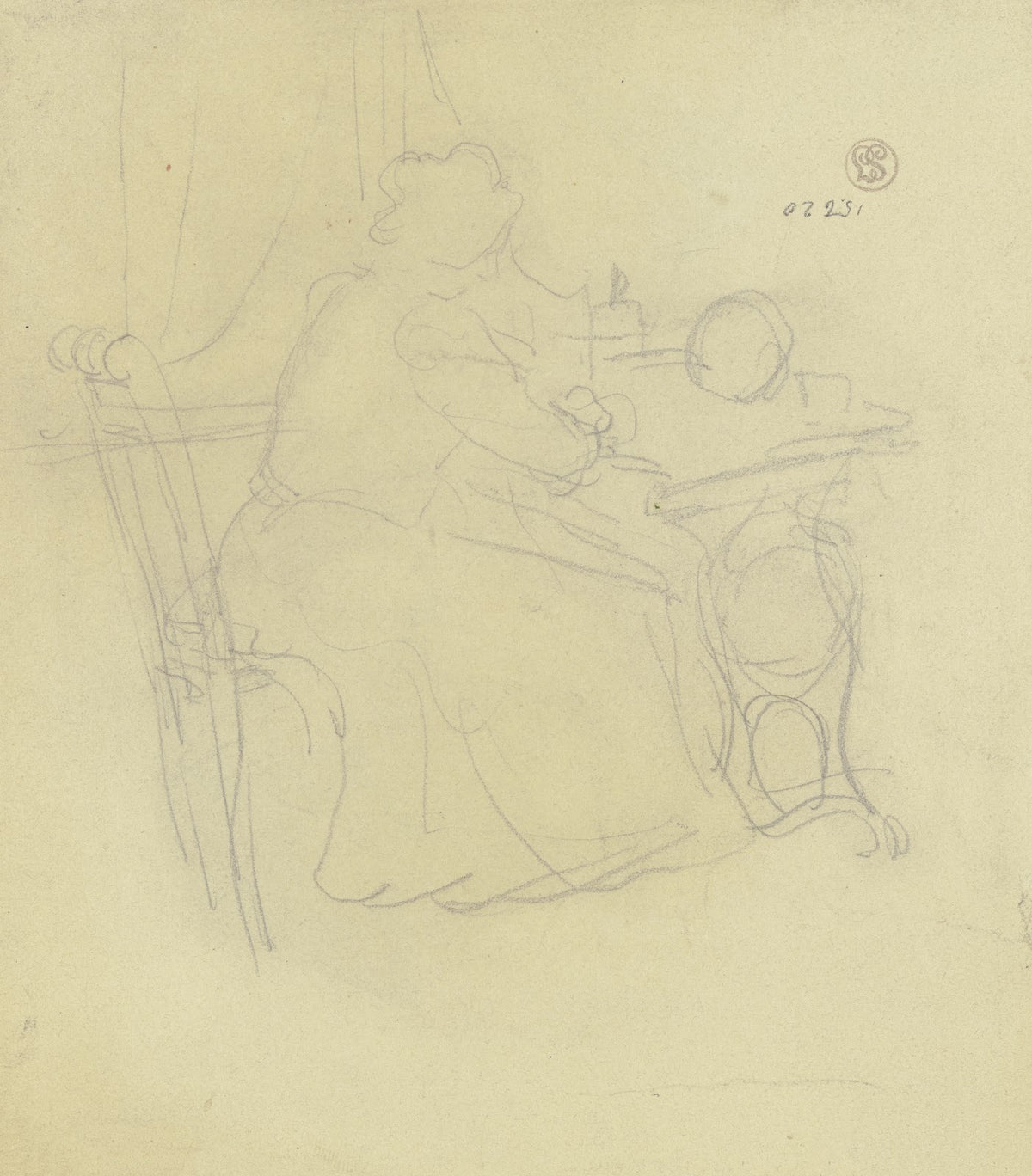 Woman at the sewing machine 1900