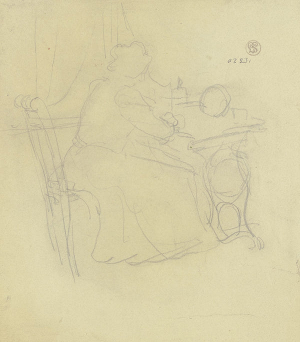 Woman at the sewing machine 1900