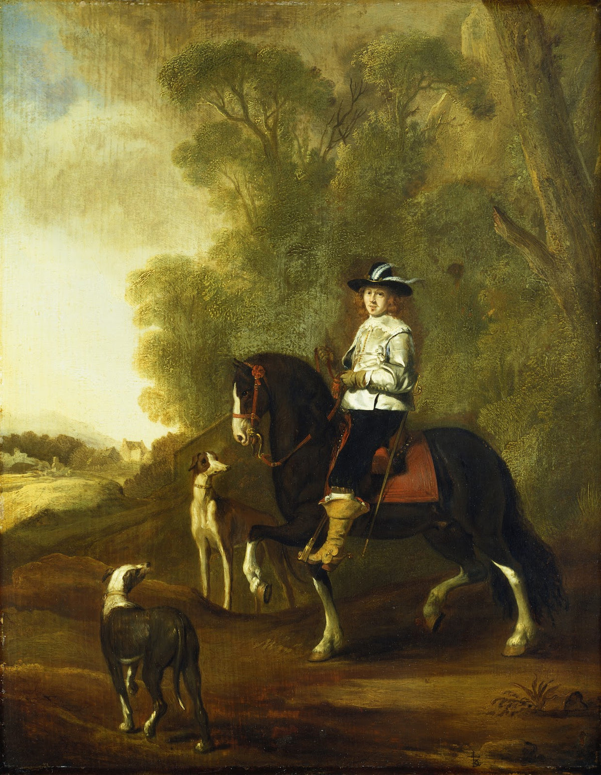 Portrait of an Horseman with two Dogs ca 1660  1670