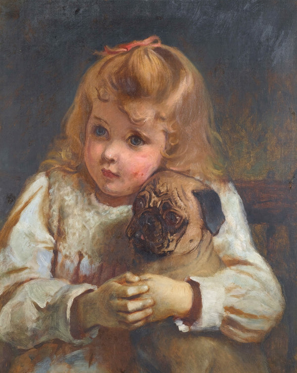 Concern Girl With A Pug