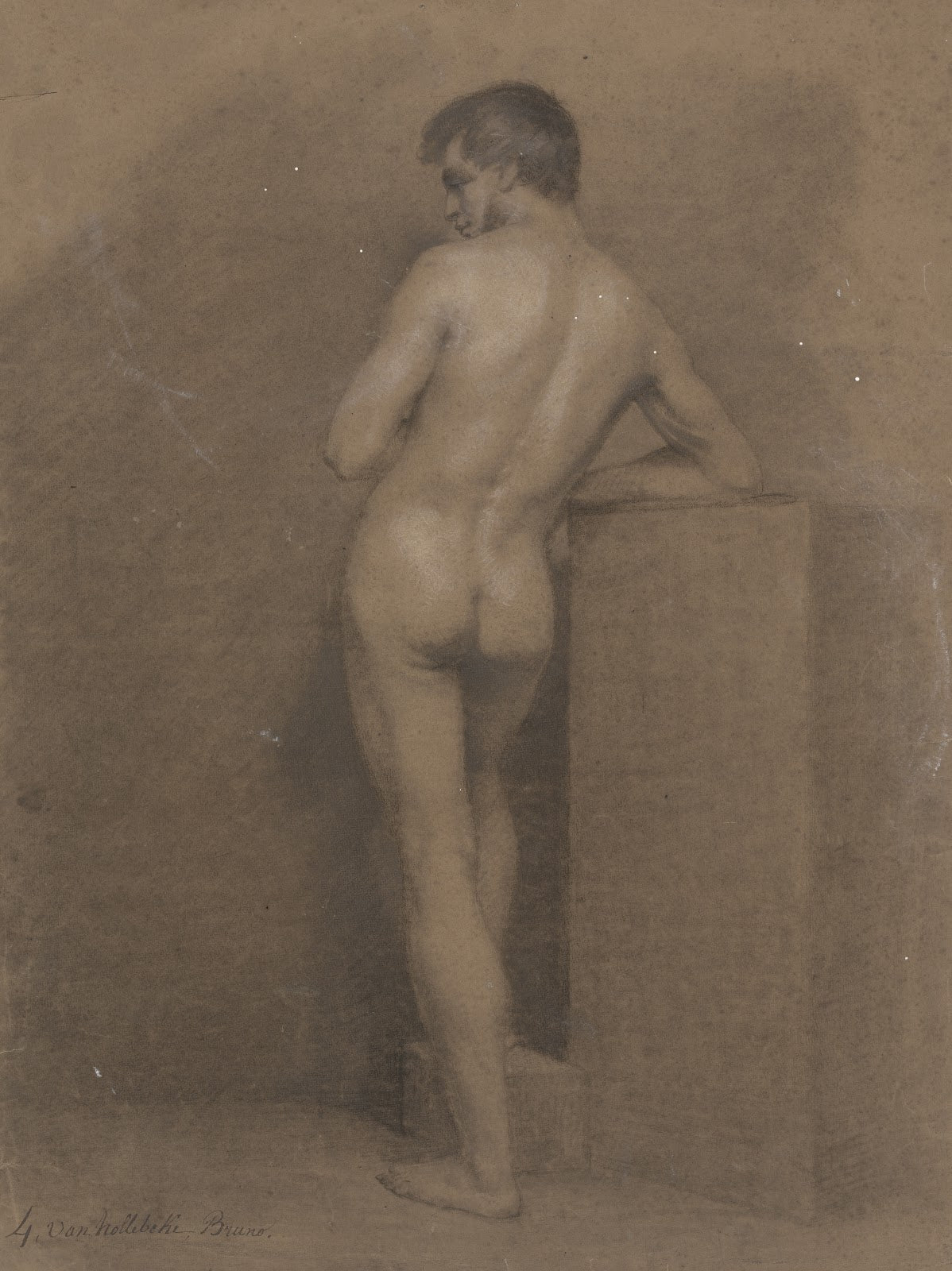 Standing male nude seen from behind 1839