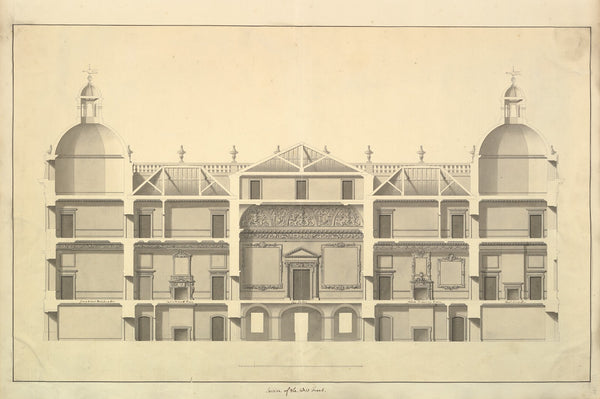 Section of the West Front Houghton Hall Norfolk 1735