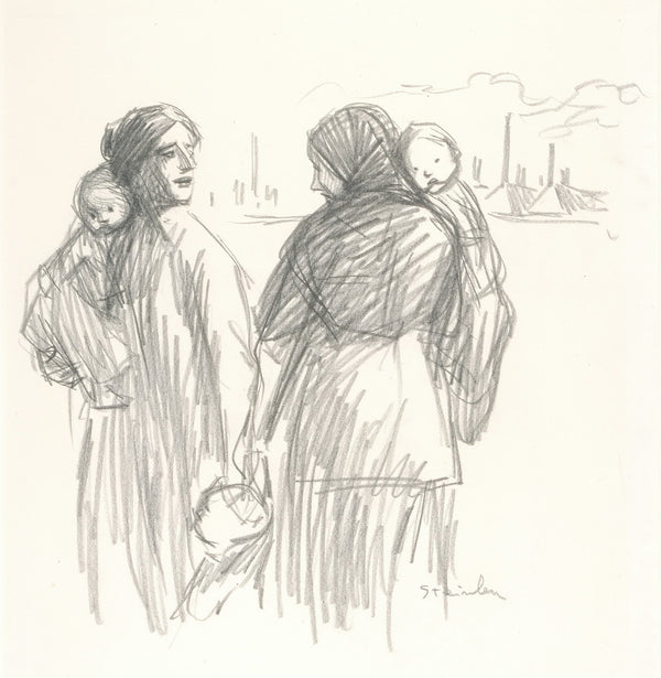 Deux mères et trois enfants Cest la guerre 19th century