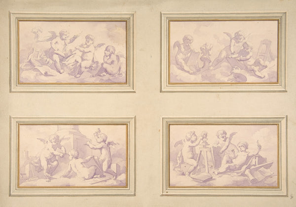 Designs featuring the allegories of the arts 19th Century
