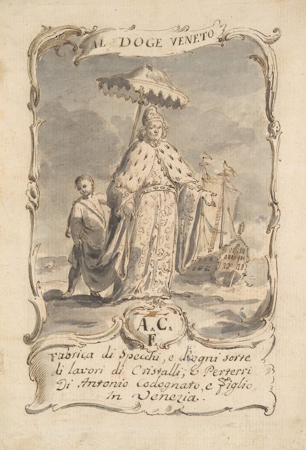 Design for a Trade Card mid 18th century