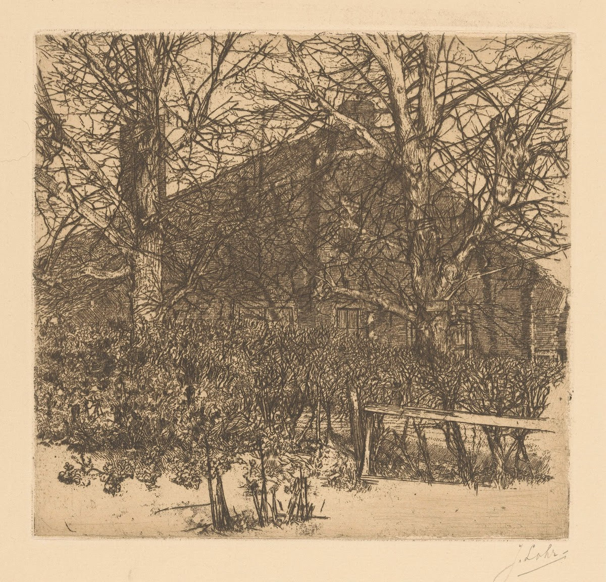 Bomen voor boerderijwoning 20th century