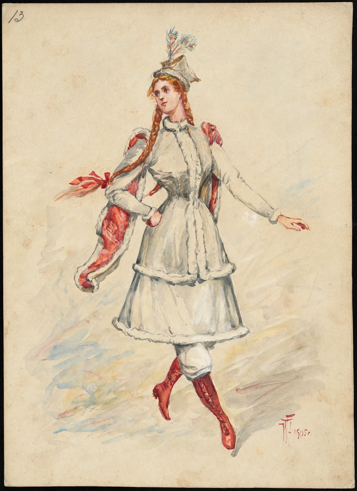 Unidentified Italian opera costume design plate 13 1905