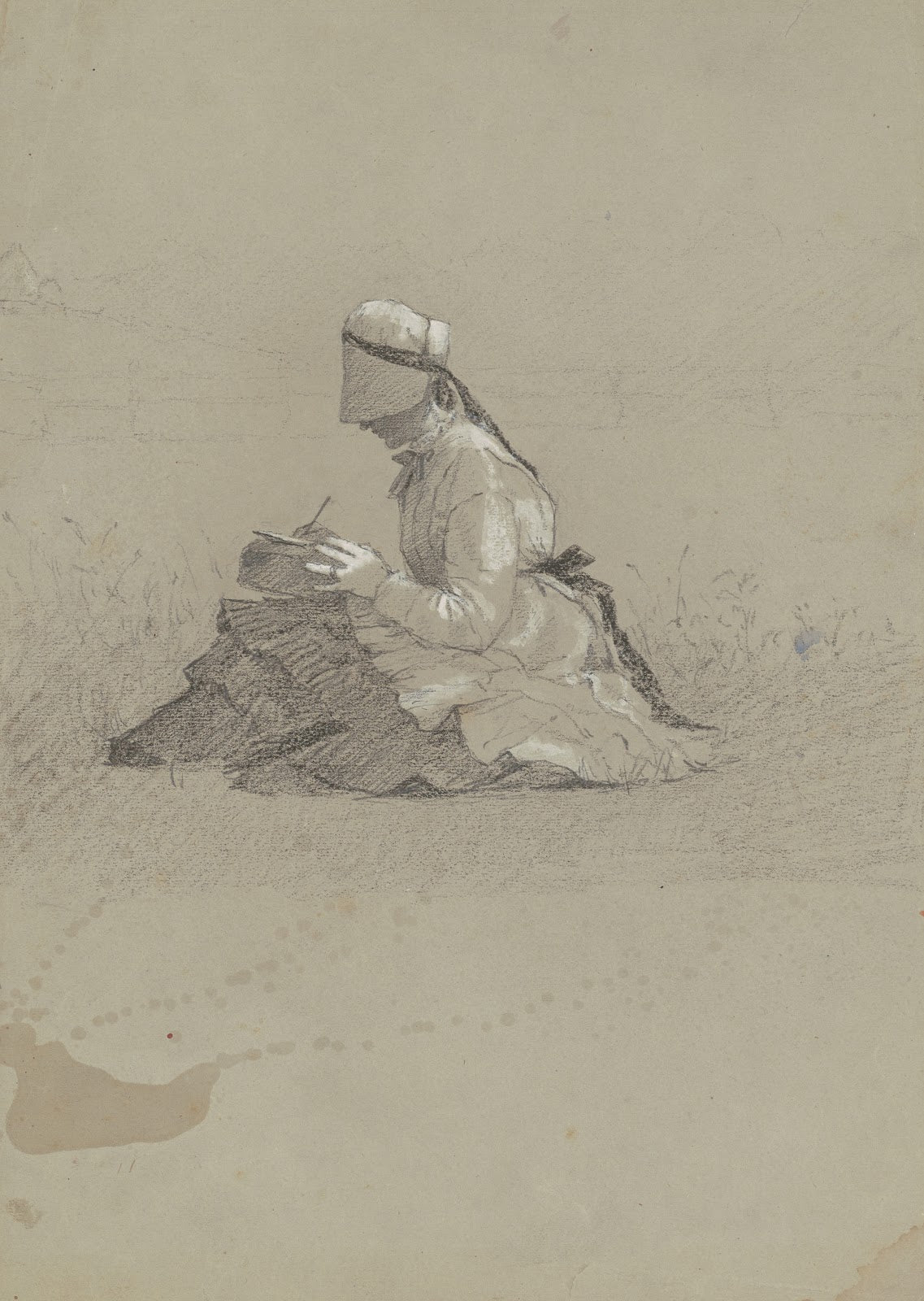 Young Lady Writing c 1870
