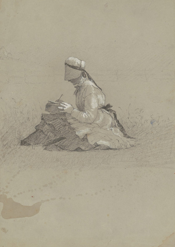 Young Lady Writing c 1870