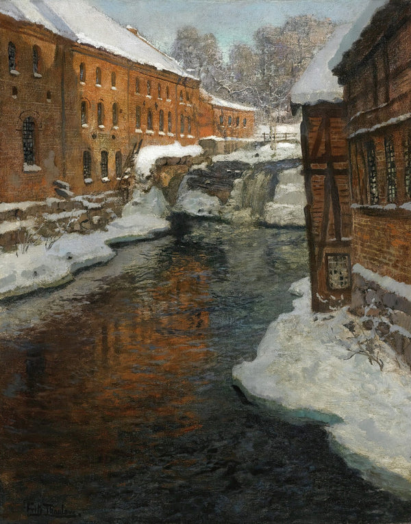 Fra AkerselvenThe Akerselven River In The Snow
