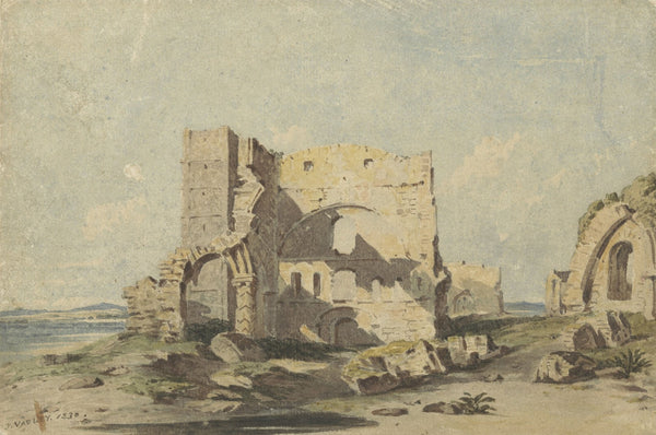 Lindisfarne Abbey op Holy Island Northumberland 1830