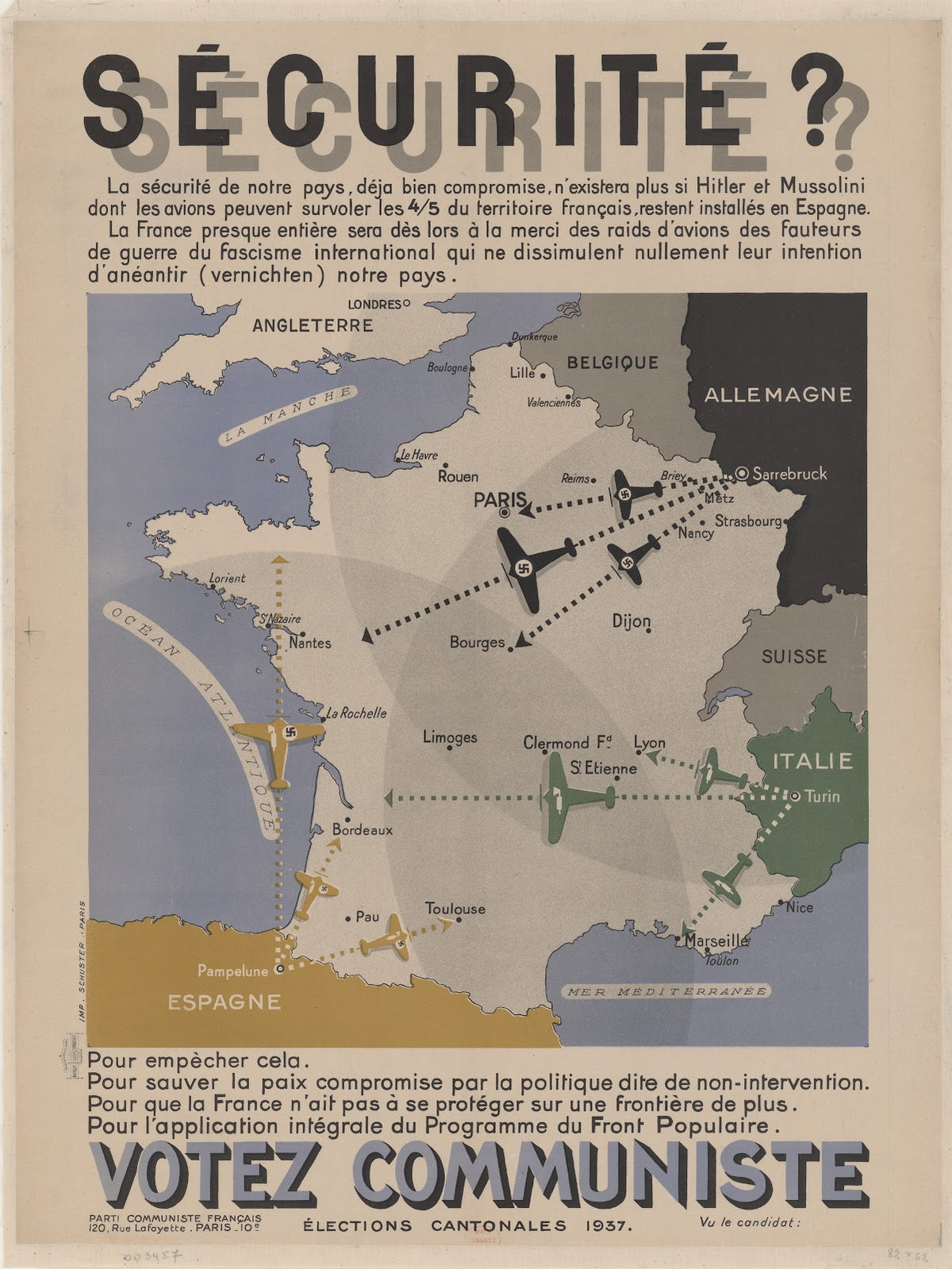 Sécurité Votez communiste 1937