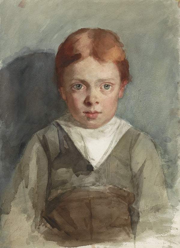 Portret van een jongetje met rood haar van voren 1861   1918