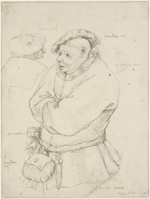 Stehender Bauer mit verschränkten Armen ca 1603 1609