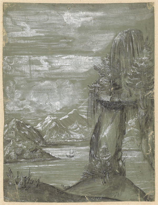 Seelandschaft mit Felsentor 1520