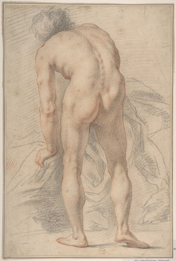 Nude Male Figure Rear View 18th century