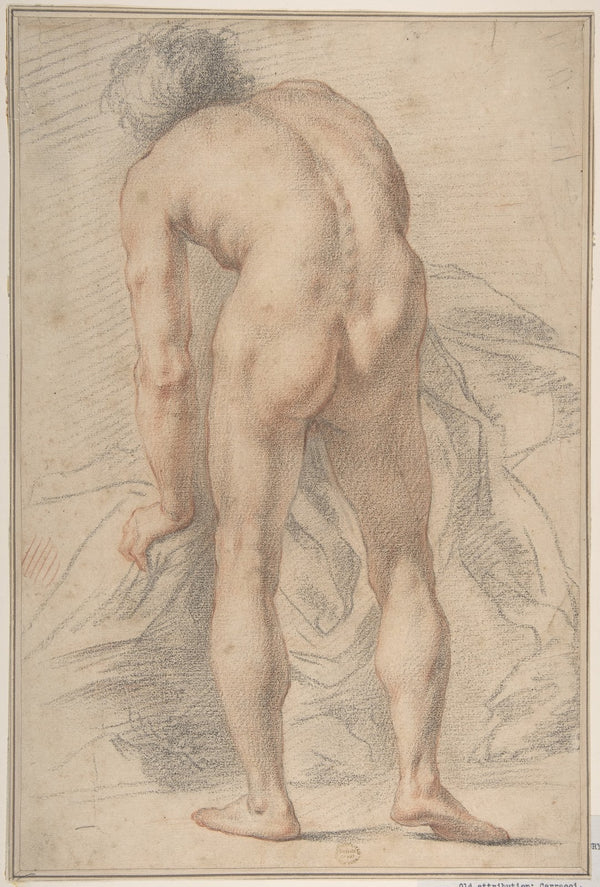 Nude Male Figure Rear View 18th century
