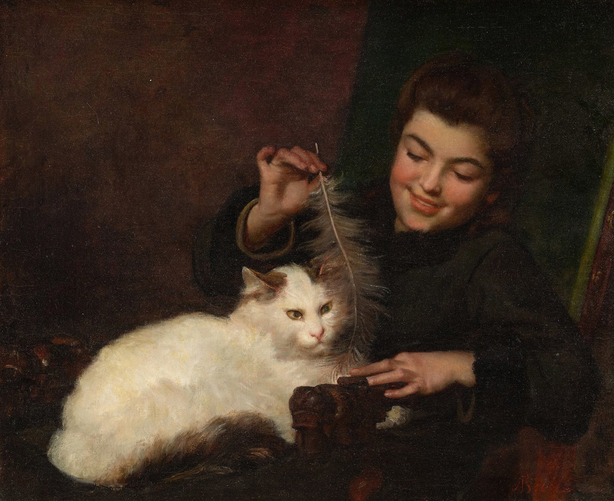 Portrait of a Girl with Cat