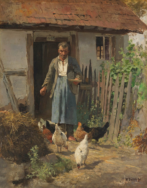 Die Fütterung der Hühner Ca 1880