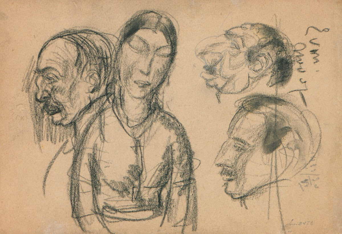 Studie van karikaturale personen 1907