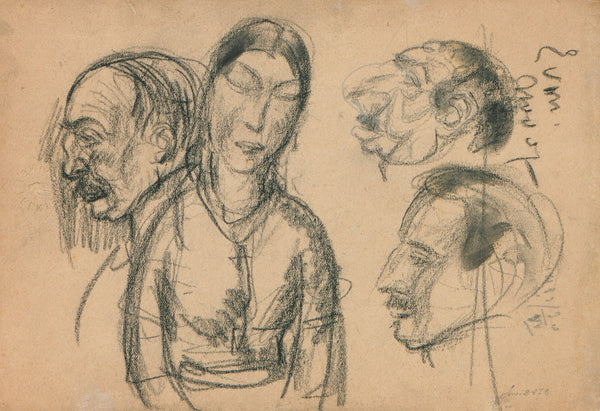 Studie van karikaturale personen 1907