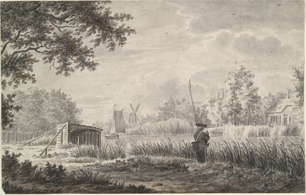 Canal Scene withFisherman 1822