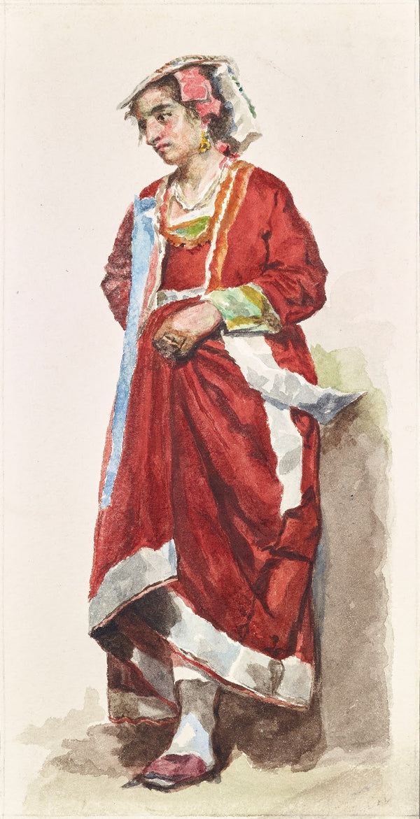 Weibliche Kostümstudie  Mittelitalien 1860