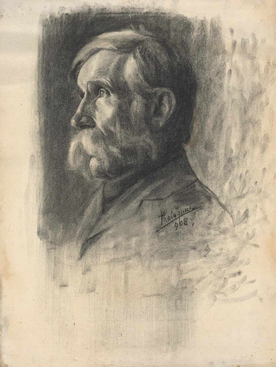 Portrét starého fúzatého muža 1908