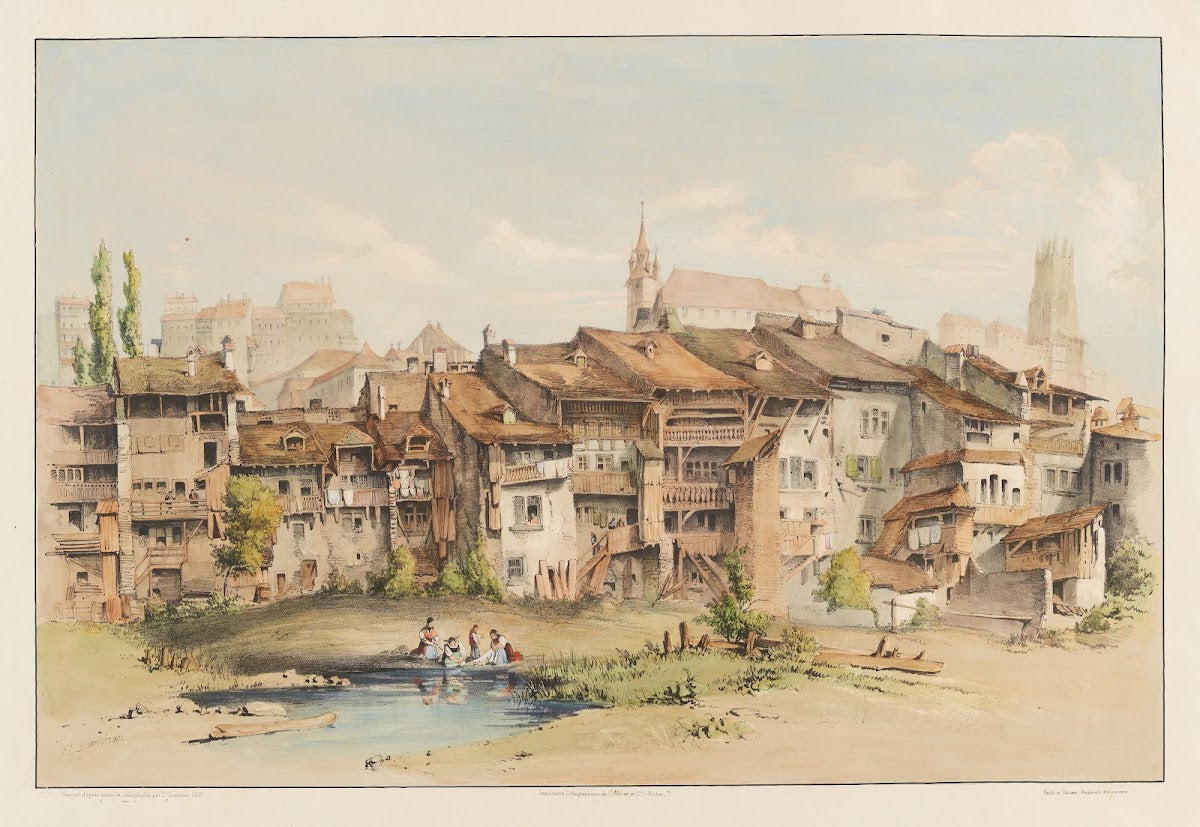 Fribourg Suisse Quartier de la Neuve Ville 1915 1945
